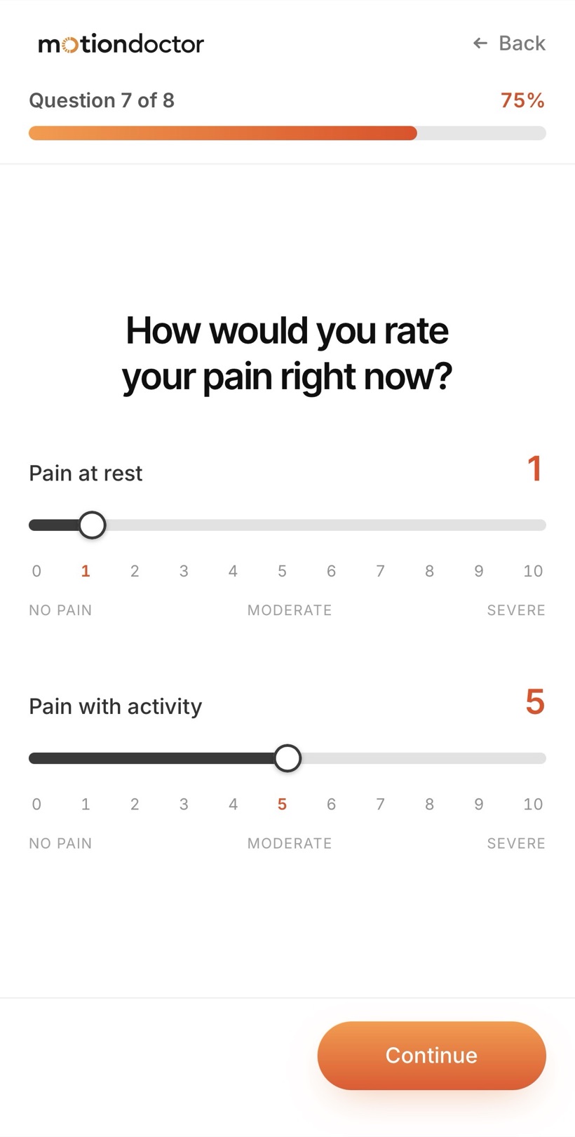 Motion Doctor app screen