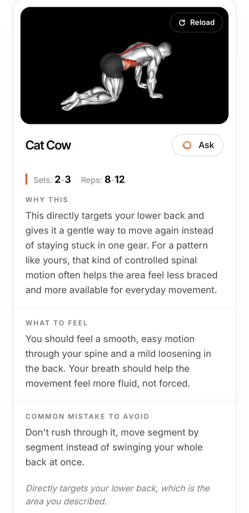 Motion Doctor app screen